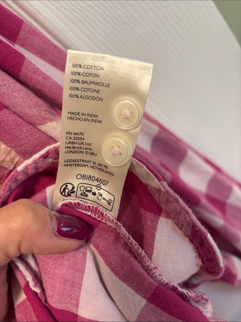 Pink gingham button up - Picture 7 of 8